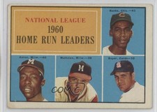1961 Topps League Leaders Hank Aaron Ernie Banks Eddie Mathews Ken Boyer 0p1n