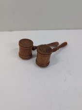 Vintage Wooden Gavel Salt & Pepper Shakers Judge Court Gavel