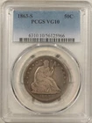 1863-S SEATED LIBERTY HALF DOLLAR - PCGS VG-10, CIVIL WAR DATE! SCARCE!