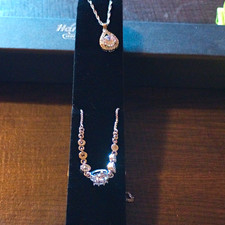 Women’s Fashion Jewelry Mixed Lot 2pc Silver Tone Necklace Pendant Bracelet