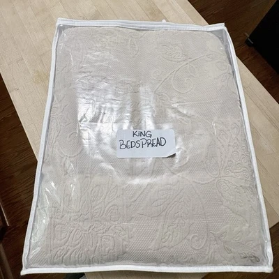 The Company Store Putnam Matelasse Bedspread King Size Dune Color New in Package - Image 1 of 4