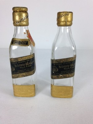 Vintage Johnnie Walker Black Label Mini Miniature Bottle Import Airplane Minis