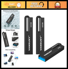 32GB USB Flash Drives 3 Pack - USB 3.0 Waterproof Metal Memory Sticks for PC/Mac