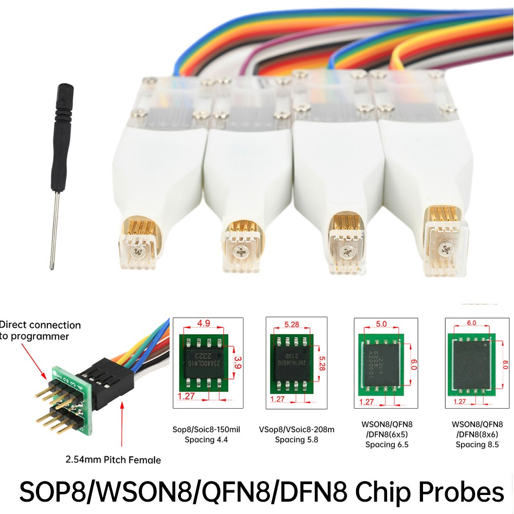For Program SOP8/WSON8/QDFN8 SPI Adapter Clip Pin Flash on Chip