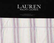 Ralph Lauren Queen Sheet Set Claudia Stripe Cream Multicolor 4pc Cottage Lilac