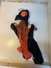 Halloween Light Up Hanging Pumpkin Ghoul Jack O Lantern Ghost Decor