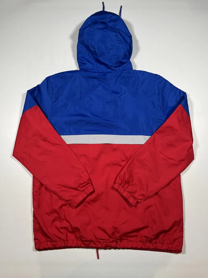 Chaqueta cortavientos pulóver No Boundaries para hombre mediana azul roja con capucha NB49Y084 Foto 2 de 4