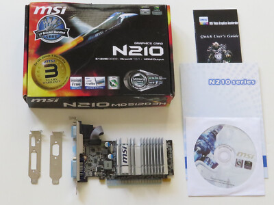 MSI NVIDIA GeForce 210 PCI Express X16 512 MB GDDR3 SDRAM N210-MD512D3H/LP EXC