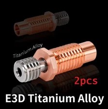 2pc KINGROON All-Metal E3D V6 Throat Heat Break Titanium Alloy Copper 3D Printer