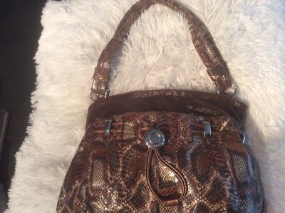 Python Archive Snake Leather Bag Y2K 本革 B Makowsky Snake/Phython Brown Leather Handbag | eBay