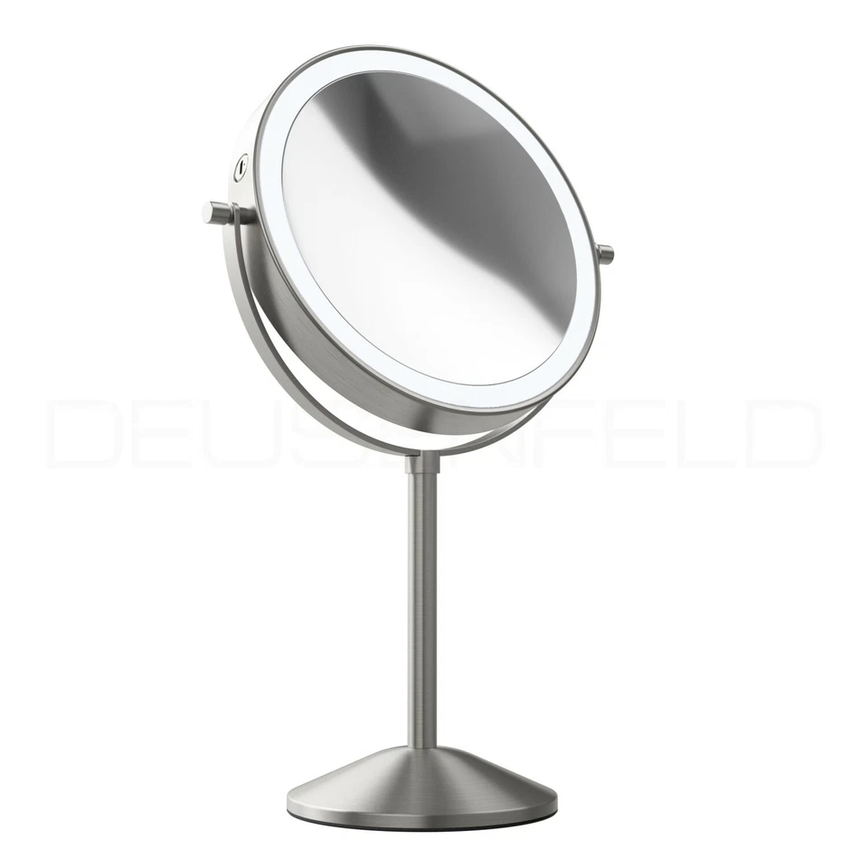 DEUSENFELD SL7EFA Akku Batterie LED Doppel Stand Kosmetikspiegel, 7-fach +Normal - Bild 3 von 4