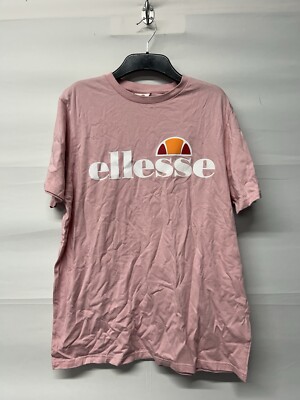 Men's Ellesse Pink Logo T-Shirt Size Large Brand New UK