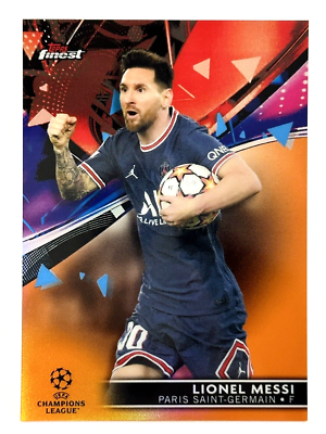 2021-22 Topps Finest UEFA Champion League PSG Lionel Messi Orange