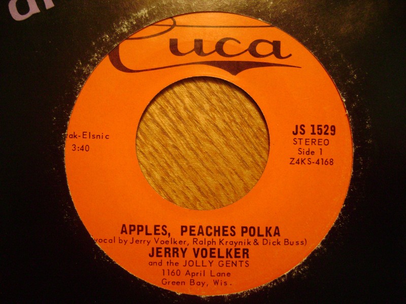 CUCA 45 RECORD/ JERRY VOELKER / IT'S YOUR FAULT POLKA/ APPLES,PEACHES,POLKA/ EX+