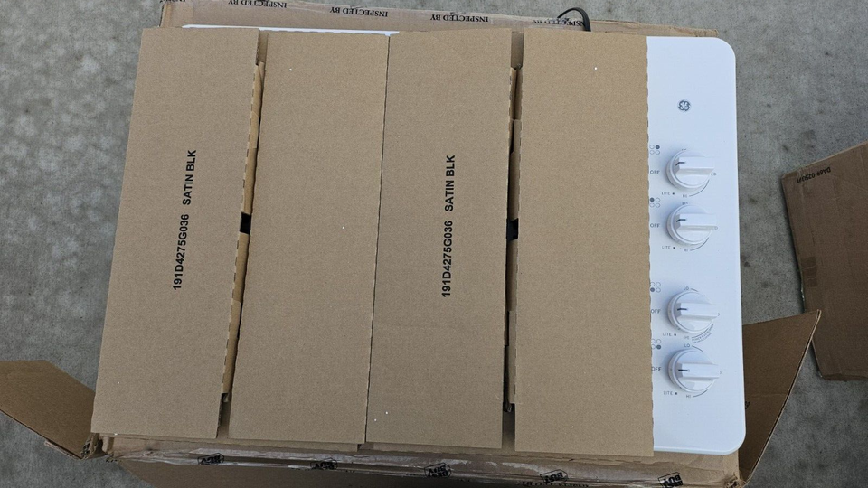 GE JGP3030DLWW 30" White 4 Burner Natural Gas Cooktop NOB eBay