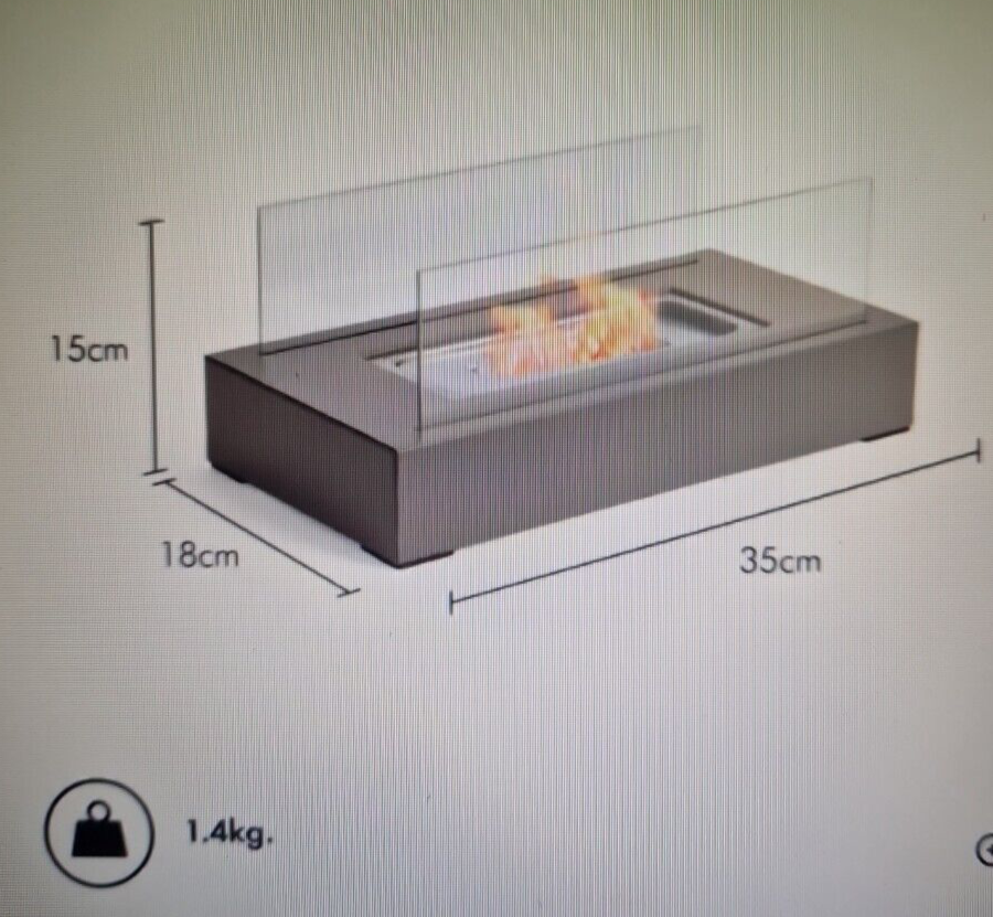 VonHaus Tabletop Fireplace Bio Ethanol Table Fire Bioethanol Fireplace