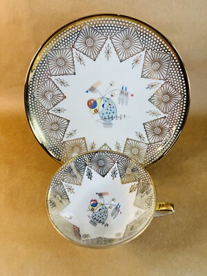 Tea Cup Desert Plate Winterling Roslau Bavaria Atomic  Masonic Science