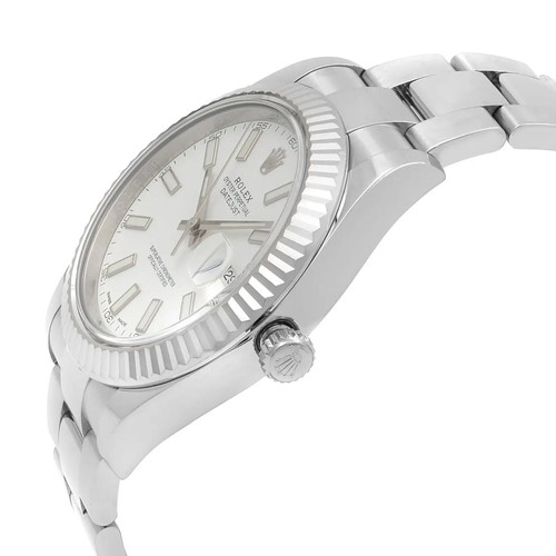 Rolex Datejust II 116334 Acier 18K or Blanc Chaton Cadran Automatique Montre - Photo 3 sur 6