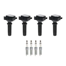 Hitachi 4 Ignition Coil 4 NGK Ruthenium Spark Plugs Kit For LR2 XE XF 2.0 L4