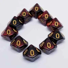 Blood Prince 10d10 Dice Set - Polyhedral RPG WoD Vampire World of Darkness V20