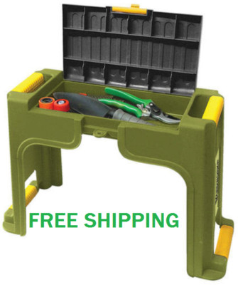 Garden Kneeler Seat Bench Tool Storage Knee Cushion Pad Lawn Yard - Ships Free