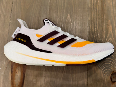 Adidas UltraBoost 21 Arizona State ASU GX7968 White/Maroon/Gold Men's Size 9