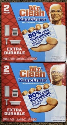 2 MR CLEAN Magic Eraser Scrubber, Extra Durable, 2 Pk Box