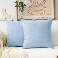Set of 2 Decor Linen Euro Shams Large Throw Pillow Covers Cushion Covers for ...
