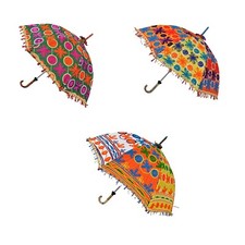 Home And Party Decorative Sun Shade Parasol Indian Handmade Embroidery Umbrellas