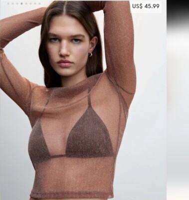 Mango Semi- Transparent  Lurex T Shirt