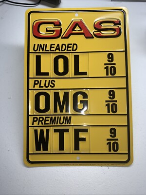 8"X12" Metal Sign Man Cave Auto Garage Bar Gas Station Oil Gas LOL OMG ...