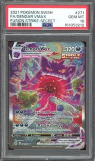 PSA 10 GEM MINT Gengar VMAX #271 Sword Shield Fusion Strike Alternate Art