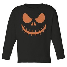Jack O Lantern Pumpkin Face - Halloween Party Costume Toddler Long Sleeve TShirt