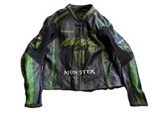 Monster Energy Kawasaki Racing Team Leather Biker Jacket – Green & Black 52