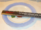 3 Hand Painted Vintage Plate Fruit Flowers 8" Diameter Scalloped Edges Austria — photo 2