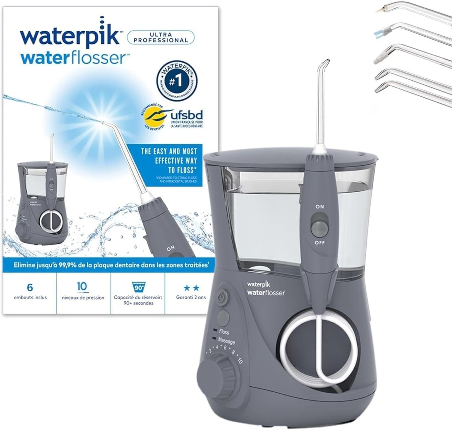 Waterpik Ultra Pro WF-660EU jet dentaire hydropulseur blanc 10 pressions