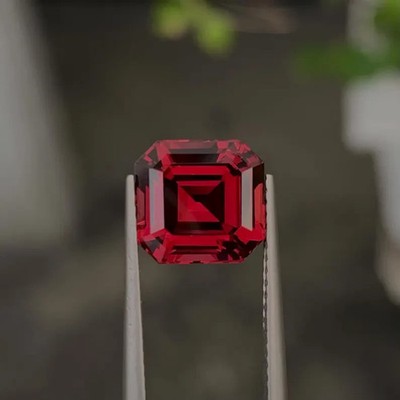 9.55 Ct+ Certified Natural Mozambique Red Ruby Asscher Shape Loose LG Gemstone
