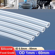 Food Grade Silicone Tube ID 1mm 50mm Hose Clear Soft Rubber High Temp Resistance