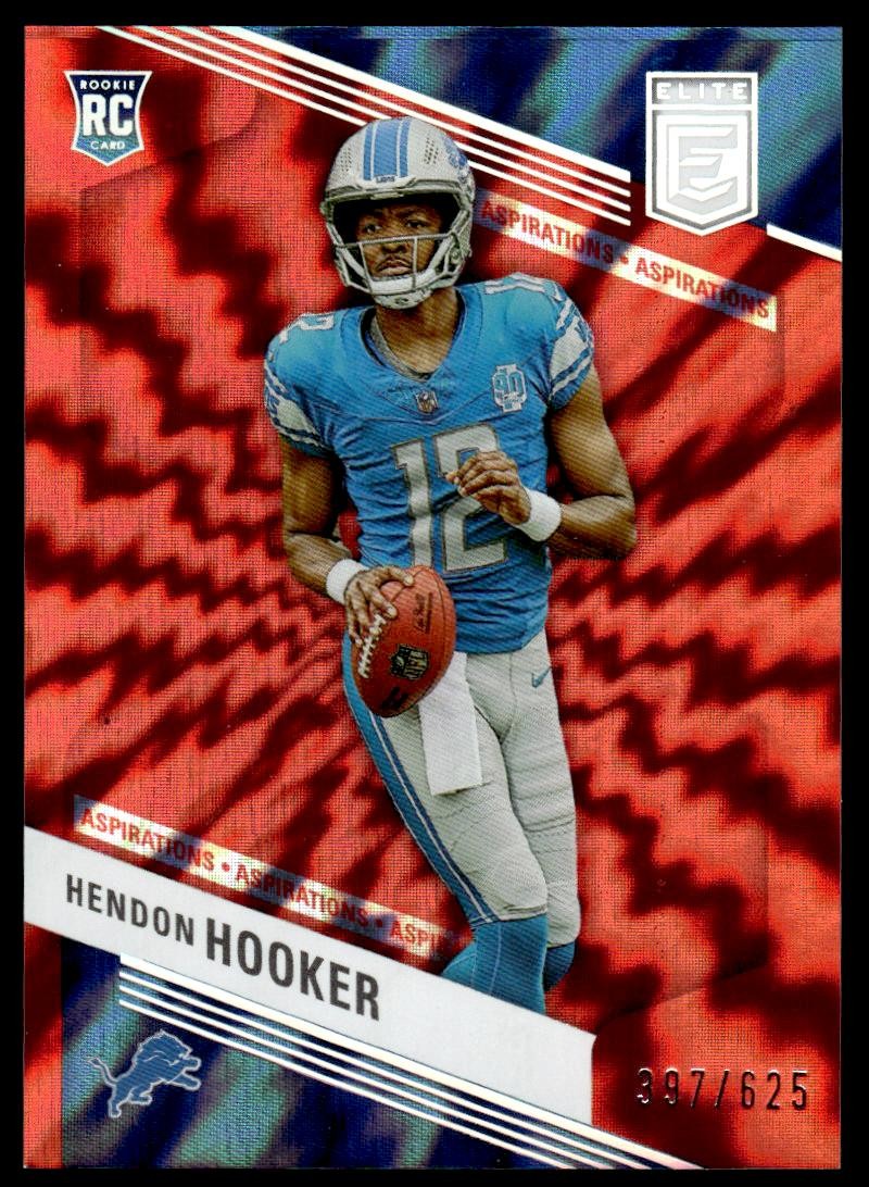 Hendon Hooker 2023 Donruss Elite #142 Aspirations Shimmer SN,RC #/625 Lions