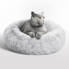 Calming Cat Bed For Indoor Cats Antianxiety Donut Round Dog Bed Fluffy Faux Fur