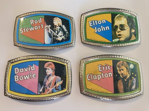 David Bowie Elton Clapton Rod Stewart Band Not Pacifica Vintage 4 Belt Buckles
