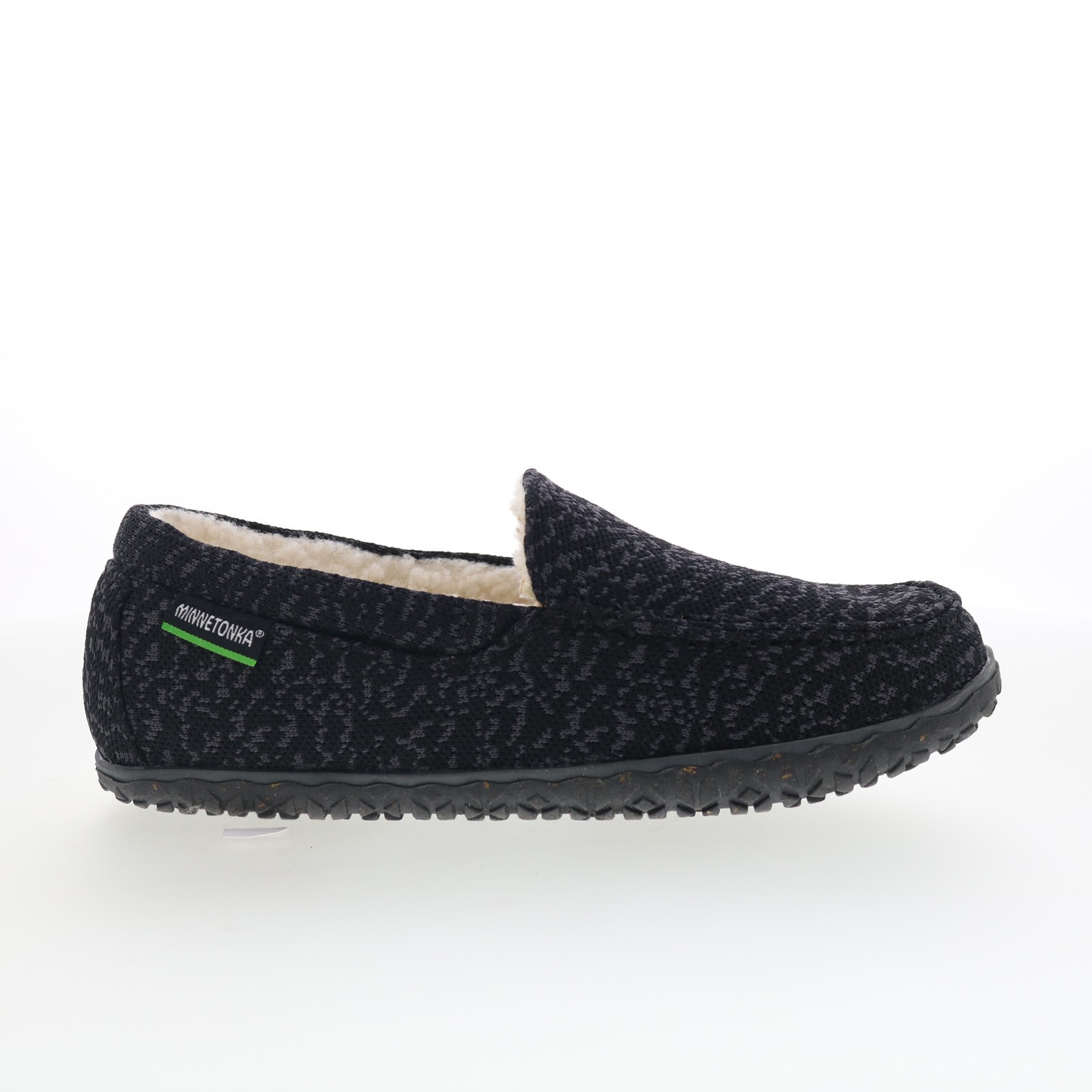 Minnetonka Eco Elm 4609 Womens Black Canvas Moccasin Slippers Shoes 9590₽