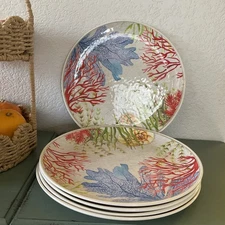 Better Homes Melamine Dinner Plates Set Of 5 Under Water Sea Life New 10.5” BN18