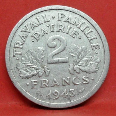 Pièce 2 francs état Français 1943 - état SUP - monnaie Française - n°1761 - Photo 1/2