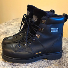 Harley Davidson Willie G Gore-Tex Black Leather Side Zip Motorcycle Boots Mens