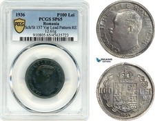 A12-643, Romania, Carol II, Pattern 100 Lei 1936, Bucharest Mint, Lead (12.61g)