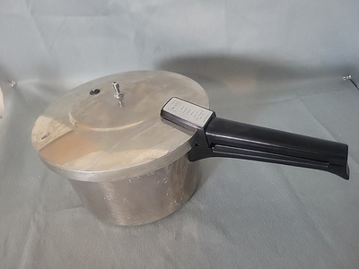 #ad #ad Vintage Harvest Gold Sears 6 Quart Pressure Cooker Pot W long Handle Rare $44.99