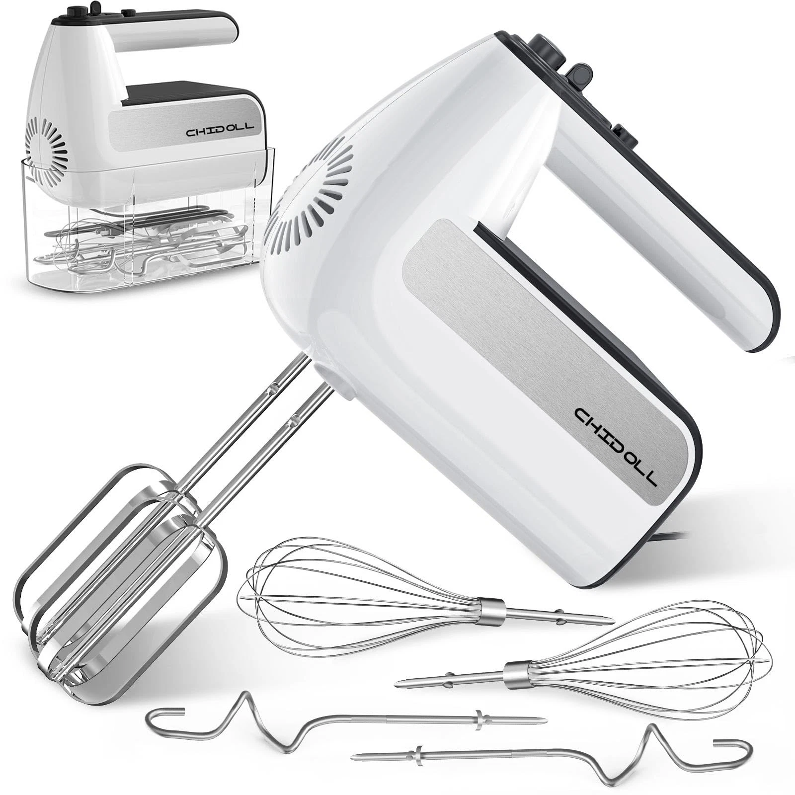 5-Speed Hand Mixer, 800W Handheld Mixer with Turbo for Baking & Cooking, Kitc...