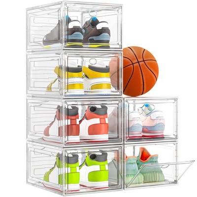 7 Code Thicken Sturdy Clear Shoe Storage Organizer Magnetic Door Stackable
