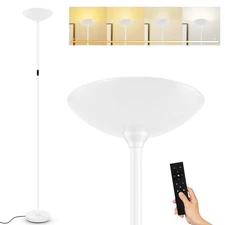 Stepless Dimmable Floor Lamp,30W 3000LM Super Bright LED Torchiere Floor Lamp...